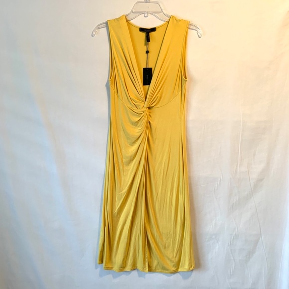 BCBGMaxAzria V-Neck Ruched Sleeveless Dress Size Small - Picture 1 of 8